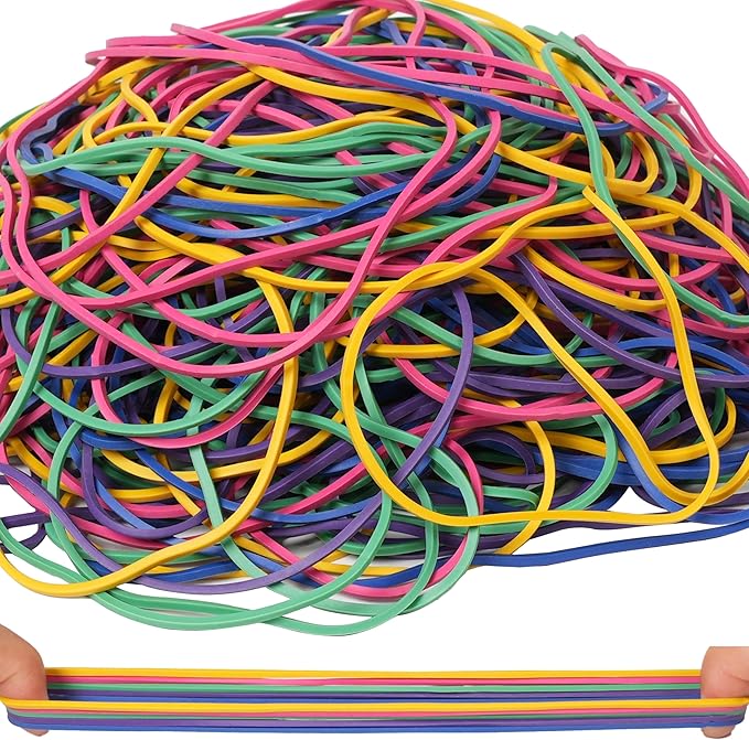 YOUOWO Rubber Bands Size #117A Multicolour 200g Strong Large Big Elastic Bands for Office Supplies Trash Cans File Folders Litter Box (7" x 1/16")