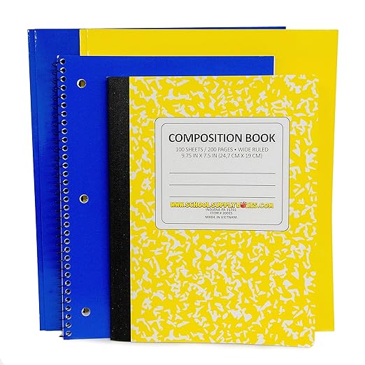 Back to School Supply Box (Case - 4 Boxes) - Grades K-5 Back to School Supplies - 32 Piece Kit Includes Markers, Crayons, Pencils, Scissors, Folders, Glue Sticks, Notebook, and Composition Book