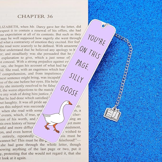 Funny Bookmarks - Cute Silly Goose Bookmarks for Women Men, Funny Book Marks for Reading Women Adults, Stocking Stuffer for Kids Teens, Christmas Birthday Silly Goose Gifts for Book Lovers Bookish