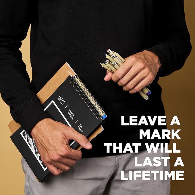 SAKURA Pigma Micron Fineliner Pens - Archival Black Ink Pens - for Writing or Drawing for Artists, Crafters & DIY Gifts Projects - Assorted Point Sizes - 8 Count