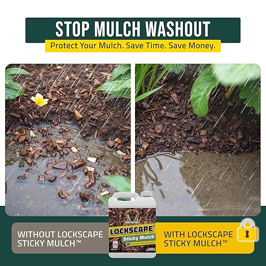 Lockscape Sticky Rock or Sticky Mulch Glue for Landscaping with Sprayer 1 Gallon, Max Rock Glue for Landscape & PetraTools HD101 Bundle, Lockdown Gravel or Mulch for Landscaping Hold (Mulches)