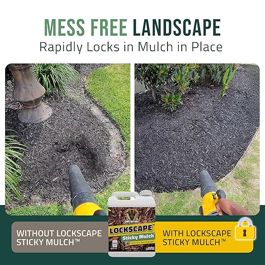 Lockscape Sticky Rock or Sticky Mulch Glue for Landscaping with Sprayer 1 Gallon, Max Rock Glue for Landscape & PetraTools HD101 Bundle, Lockdown Gravel or Mulch for Landscaping Hold (Mulches)