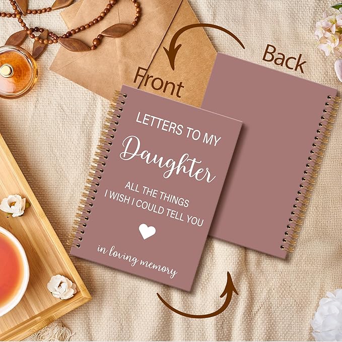 OINDADE Memorial Gifts for Loss of Daughter Grief Notebook Journal, Letters to My Daughter in Heaven Journal, Sympathy Notebooks Gifts for Loss of DaughterMother, In Loving Memory Gifts, 6x8.2In