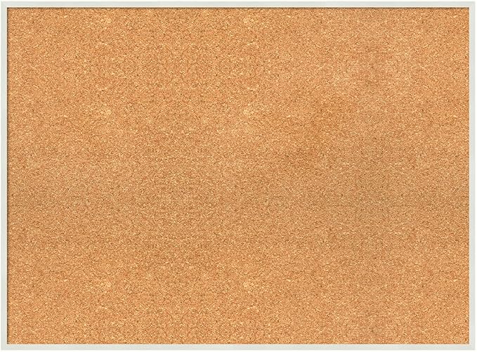 Amanti Art Natural Cork Board for Wall, 23x31 Vision Board with White Frame, Large Corkboard Office Decor for Home Organization, Modern Corkboard Pinboard to Display Items for Home Organization in
