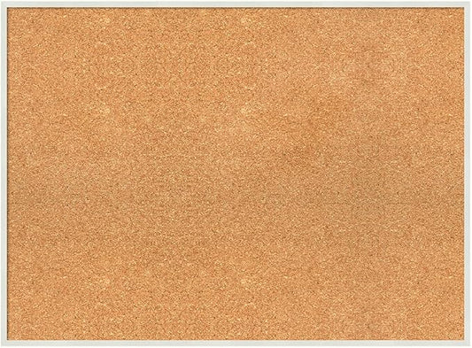 Amanti Art Natural Cork Board for Wall, 23x31 Vision Board with White Frame, Large Corkboard Office Decor for Home Organization, Modern Corkboard Pinboard to Display Items for Home Organization in