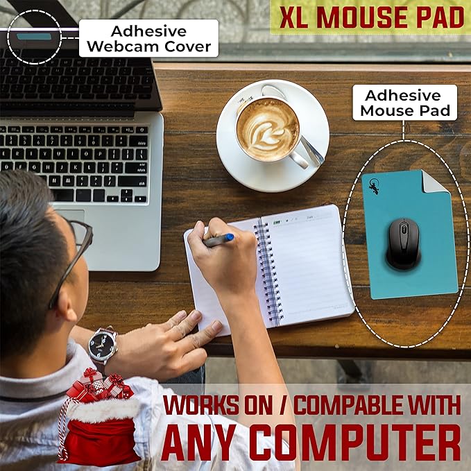 Mouse Pad Adhesive Bottom - Peel and Sticks to Any Surface - Travel Large Size - Portable (XL - Blue)