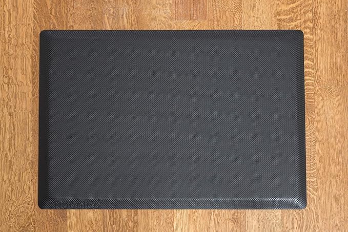 Rocelco 46" Large Height Adjustable Standing Desk Converter with Anti Fatigue Mat BUNDLE - Quick Sit Stand Up Triple Monitor Riser - Retractable Keyboard Tray - White (R DADRW-46-MAFM)