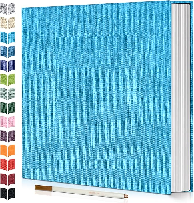 Photo Album Self Adhesive Scrapbook,120 Pages Large Photo Book for 4x6,5x7,8x10 Pictures,DIY Album for Baby Wedding Family Travel Birthday,with Metallic Pen and Scraper