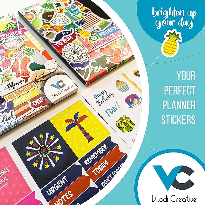 [Expanded] Vladi Creative Aesthetic Monthly Planner Stickers – 1397 pcs / 23 Sheets – Seasonal, Holiday, Productivity & Decorative Stickers for Women – Perfect for Calendars, Journals, & Scrapbooking