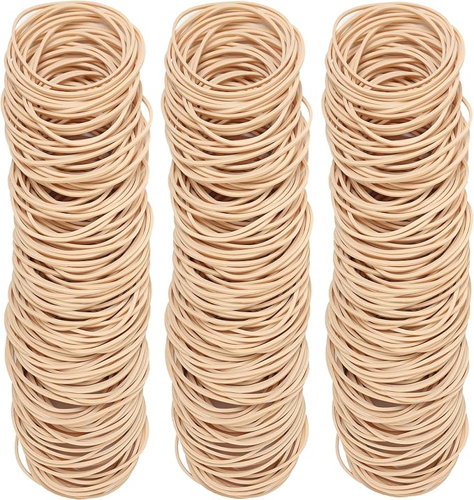 Rubber Bands Size #19 Beige 300pcs Elastic Rubber Bands for Office Supplies