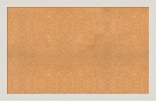 Amanti Art Natural Cork Board for Wall, 29x45 Vision Board with White Frame, Oversize Corkboard Office Decor for Home Organization, Country Rustic Corkboard Pinboard to Display Items for Home