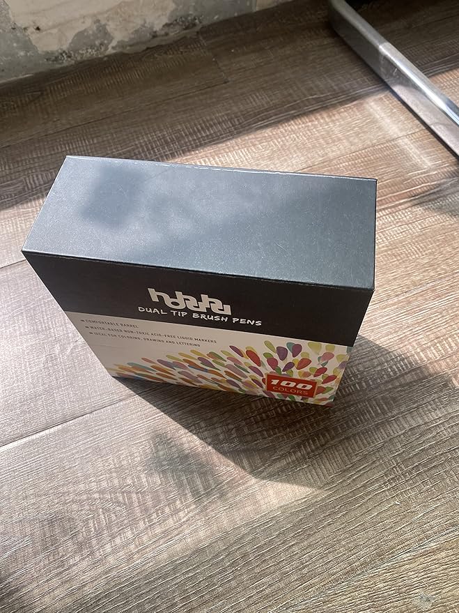 hhhouu 100 Colors Fine Tip Markers Dual Tip Brush Pens Art Markers Set for Adult Coloring Drawing Bullet Journals Planners Hand Lettering Calligraphy HO-100B