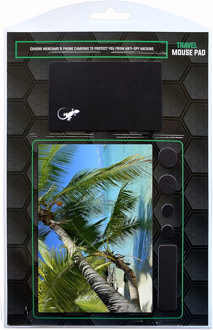 Adhesive Mouse Pad - Peel and Sticks to Any Surface - Travel Mouse Pad, Sticky for Any Surface - Excellent Tracking - Beach Palms in The Sand