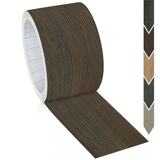 GSCIT Club Wood Grain Repair Tape, 2.3 inch X 25ft Self Adhesive Brown Walnut Grain Repair Patch for Tables, Chairs, Baseboards, Doors, Windows, Floors, Handicraft DIY.
