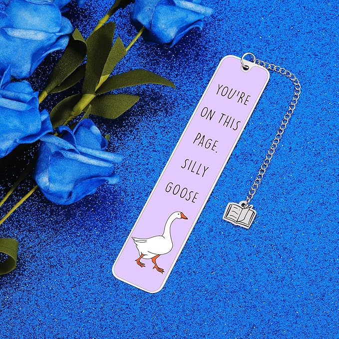 Funny Bookmarks - Cute Silly Goose Bookmarks for Women Men, Funny Book Marks for Reading Women Adults, Stocking Stuffer for Kids Teens, Christmas Birthday Silly Goose Gifts for Book Lovers Bookish