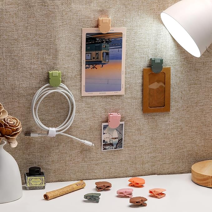 15 Pcs Cubicle Clips Fabric Panel Cubicle Accessories Fabric Partition Panel Wall Clip Office Photos Wall for Notes Memos Standard Size, 40-Sheet Capacity (Maillard Color)