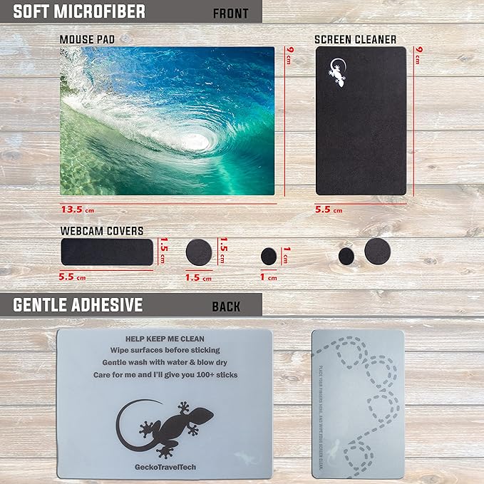 Adhesive Mouse Pad - Peel and Sticks to Any Surface - Travel Mouse Pad, Sticky for Any Surface - Excellent Tracking - Beach Barrel Wave