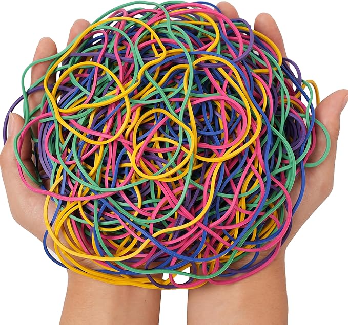 Rubber Bands Size#117A 0.5 lb about 200pcs Multicolor rubber bands for School Home office supplies Elastic Rubber Band