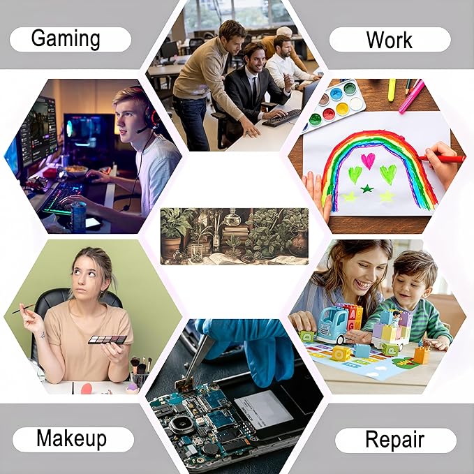 Retro Olive Green Plant XL Large Extended Gaming Mouse Pad Cool Plants Lovers Desk Mat with Stitched Edges, Non-Slip Rubber Base Mousepad, Laptop Computer Keyboard and Mouse Mat 31.5x11.8 in