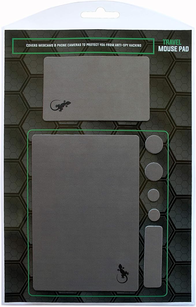 Mouse Pad Adhesive Bottom - Sticks to Any Surface - Portable - Webcam Covers and Screen Cleaner Included (Gray)