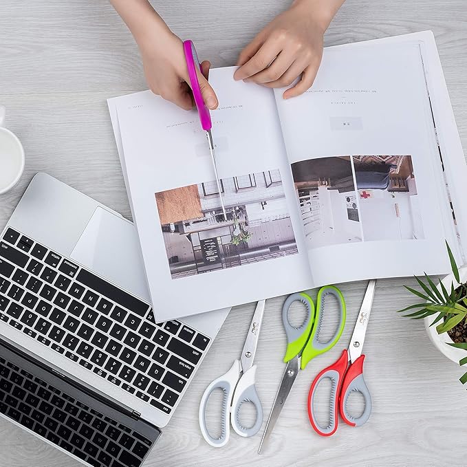 Mr. Pen Multipurpose Scissors - 8 inch, Pack of 4, Sharp Adult Office Scissors for Paper and Fabric