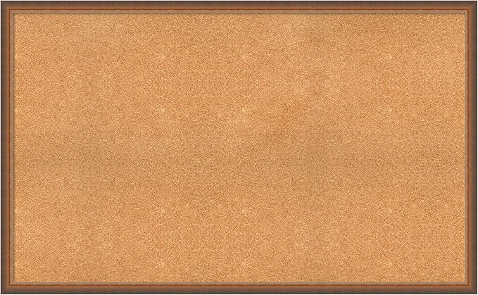 Amanti Art Natural Cork Board for Wall, 32x52 Vision Board with Bronze Frame, Oversize Corkboard Office Decor for Home Organization, Modern Corkboard Pinboard to Display Items for Home Organization