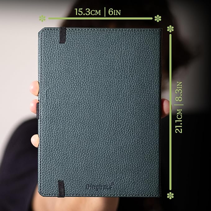 Dingbats* Wildlife Plain Writing Journal Notebook A5 - Vegan Leather Hardcover - Ideal for Work, Travel - Pocket, Elastic Closure, & Bookmark