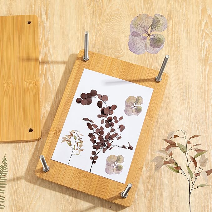 Bamboo Wooden Book Press for Bookbinding - Portable Bookbinding Machine and Book Press (11.6 x 7.9 inches)