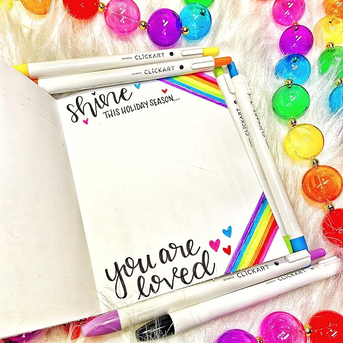 Zebra Pen Creative Essentials Clicking Set 24-Pack, Includes 8 ClickArt Markers, 8 Colored Pencils and 8 Sarasa Clip Retractable Gel Pens, Assorted Ink Colors (76124)