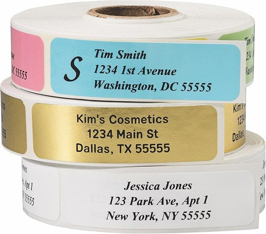 Return Address Labels - Roll of 250 Personalized Labels (White)
