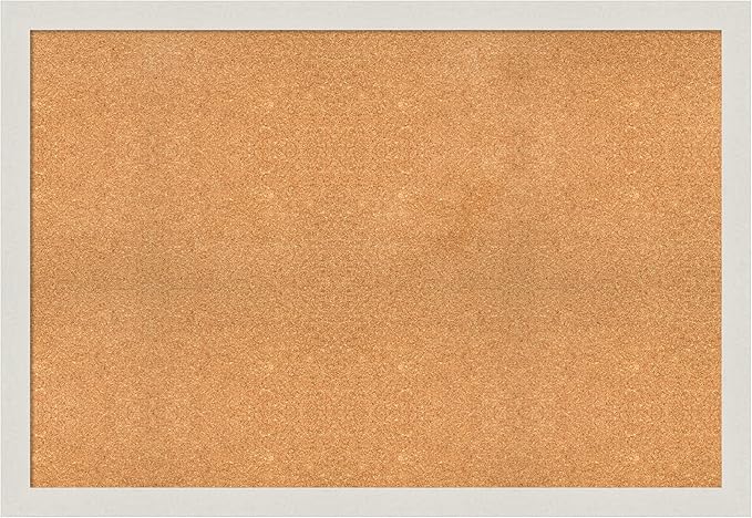 Amanti Art Natural Cork Board for Wall, 35x51 Vision Board with White Frame, Oversize Corkboard Office Decor for Home Organization, Country Rustic Corkboard Pinboard to Display Items for Home