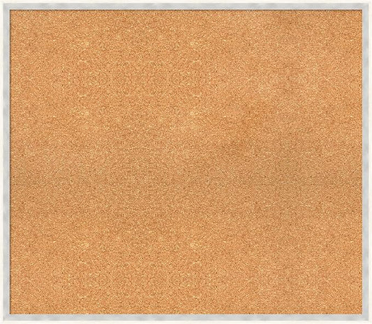 Amanti Art Natural Cork Board for Wall, 27x31 Vision Board with White Frame, Large Corkboard Office Decor for Home Organization, Modern Corkboard Pinboard to Display Items for Home Organization in