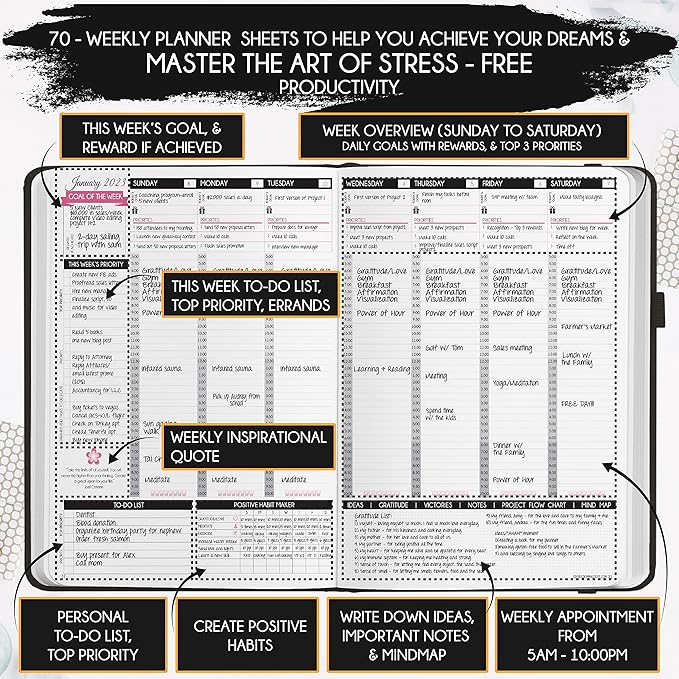 2025-2026 Planner Weekly and Monthly | 16-Month Life Planner to Increase Focus & Productivity | Reduce Overwhelm & Achieve Your Biggest Goals | Include Gift Box & Stickers | Sep 2025-Dec 2026