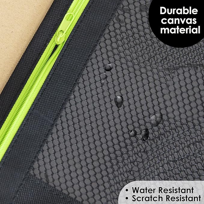 BAZIC Pencil Pouch 3 Ring Binder Pouch w/Rivet Enforced Rings Holes, Neon Black Color Mesh Window Zipper Pouches, 6-Pack