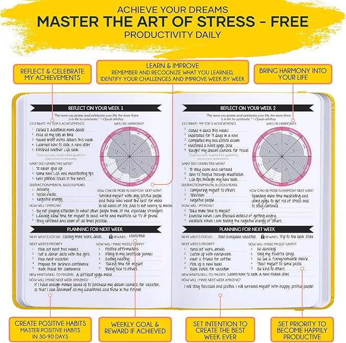 SMART ADHD PLANNER - Adhd Daily Planner - A Self Care Personal Gratitude Journal to Increase Productivity Weekly & Monthly Undated Planner for Women and Men, Vision Board & Organizer + Stickers