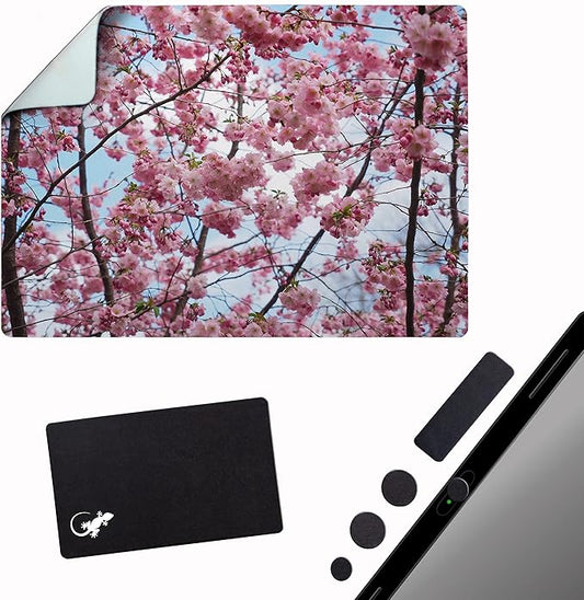 Adhesive Mouse Pad - Peel and Sticks to Any Surface - Travel Mouse Pad, Sticky for Any Surface - Excellent Tracking - Cherry Blossoms