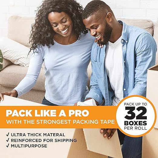 Tape King® Clear Packing Tape (12 Rolls) | 60 Yards Per Roll Heavy Duty Packing Tape 2.7mil Strong Adhesive for Moving Boxes, Shipping Cartons, Office Use, Storage & Wrapping