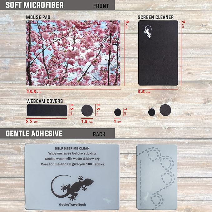 Adhesive Mouse Pad - Peel and Sticks to Any Surface - Travel Mouse Pad, Sticky for Any Surface - Excellent Tracking - Cherry Blossoms