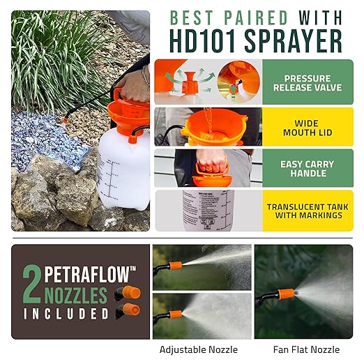 Lockscape Sticky Rock or Sticky Mulch Glue for Landscaping with Sprayer 1 Gallon, Max Rock Glue for Landscape & PetraTools HD101 Bundle, Lockdown Gravel or Mulch for Landscaping Hold (Stone Max)