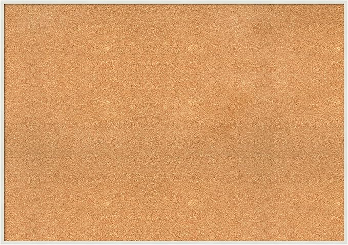 Amanti Art Natural Cork Board for Wall, 29x41 Vision Board with White Frame, X-Large Corkboard Office Decor for Home Organization, Modern Corkboard Pinboard to Display Items for Home Organization in