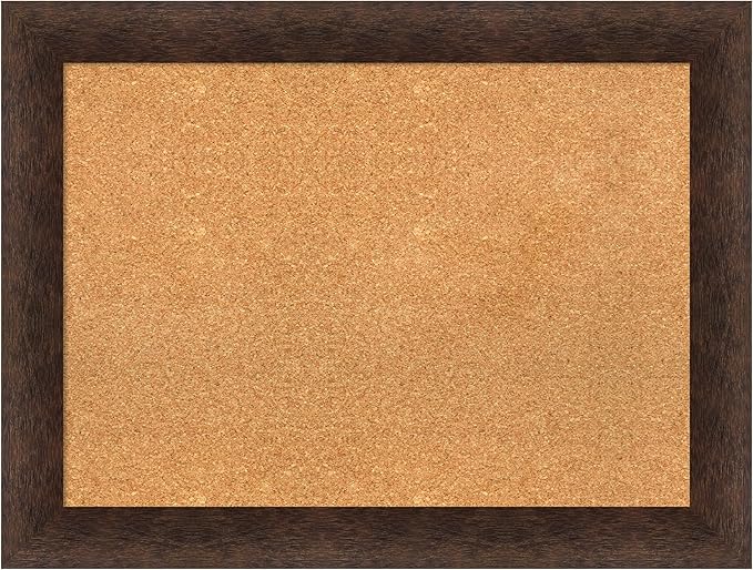 Amanti Art Natural Cork Board for Wall, 25x33 Vision Board with Brown Wood Frame, Medium Corkboard Office Decor for Home Organization, Casual Corkboard Pinboard to display items for home organization