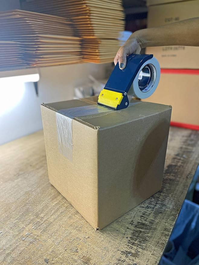 WOD Excell ET-366 Heavy Duty Metal Frame Filament Strapping Tape Dispenser: Fits 3 inch Wide, Blue