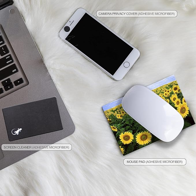 Adhesive Mouse Pad - Peel and Sticks to Any Surface - Travel Mouse Pad, Sticky for Any Surface - Excellent Tracking - Sunflowers