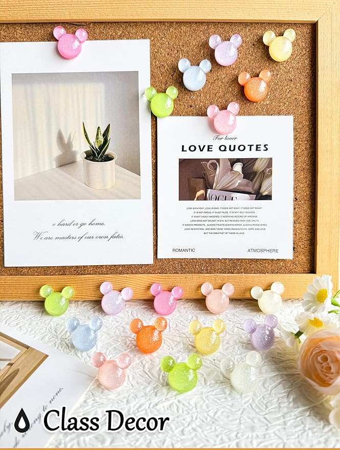 30Pcs Push Pins,Decorative Push Pin,Cute Thumb Tacks Cute Office Decor for Cork Board Bulletin Board,Desk Accessories Aesthetic,Classroom Decor,Business Home Decor（30-Mouse）