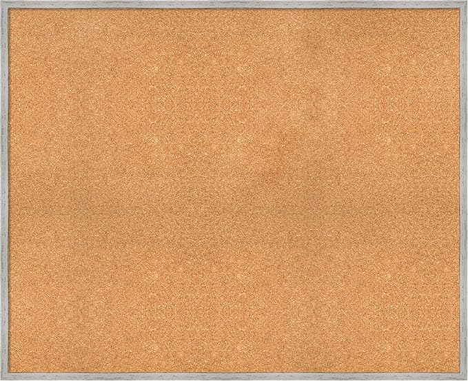 Amanti Art Natural Cork Board for Wall, 35x43 Vision Board with White Frame, Oversize Corkboard Office Decor for Home Organization, Cottage Corkboard Pinboard to Display Items for Home Organization