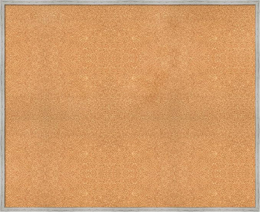 Amanti Art Natural Cork Board for Wall, 35x43 Vision Board with White Frame, Oversize Corkboard Office Decor for Home Organization, Cottage Corkboard Pinboard to Display Items for Home Organization