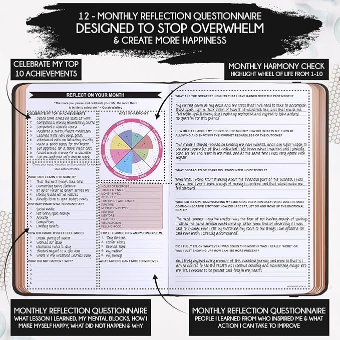 2026 Planner Weekly and Monthly | Law of Attraction Planner with Panduo App | A 12 Month Journey for Productivity, Gratitude & Goal Setting | Includes Foldable Vision Board, Gift Box & Stickers