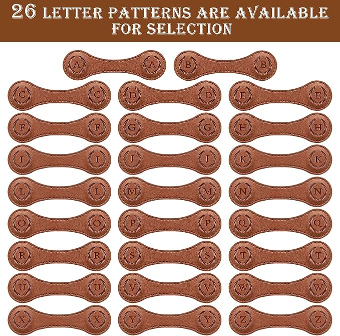 Handmade Personalized Leather Magnetic Bookmark - Custom Initial Letter Design with 26 Alphabet Choices - Durable Bookmark for Readers, Book Lovers, Women & Kids