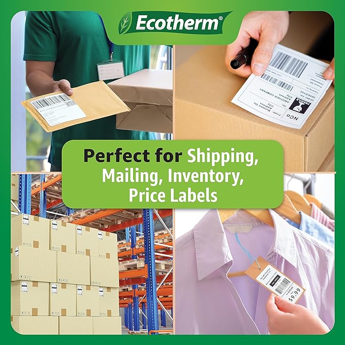 3" x 2" Mobile Printer Labels | 25 Rolls | 5250 Labels | fits Zebra ZQ630, QL420, QL320 and QLn420 Printers | Black Mark On Liner | .75" Core Rolls | by Ecotherm