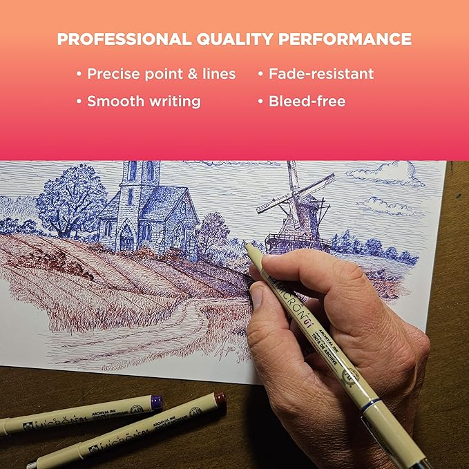 SAKURA Pigma Micron 01, Ass't Archival Colors 16 PK